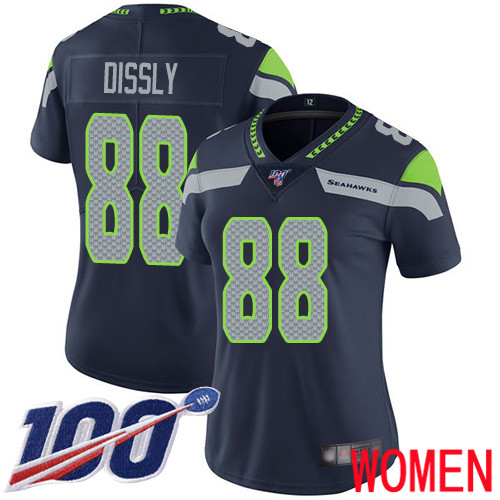 Seattle Seahawks Limited Navy Blue Women Will Dissly Home Jersey NFL Football #88 100th Season Vapor Untouchable